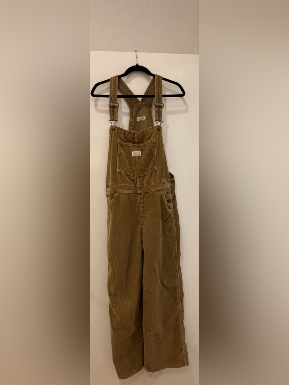 women's Levi's baggy Corduroy Overalls Bib workwear Farm wide leg relaxed fit